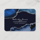 Wertvolle Stein-Visitenkarte Navy und Silver Agate Visitenkarte (Vorderseite)