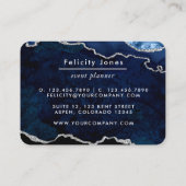 Wertvolle Stein-Visitenkarte Navy und Silver Agate Visitenkarte (Rückseite)