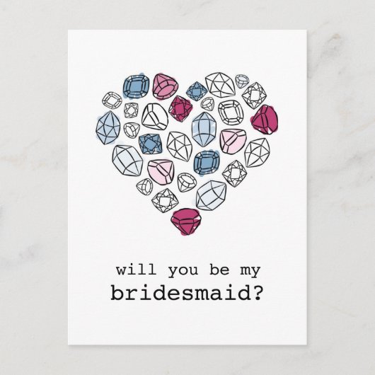 wertvolle Steine Herz meiner Braut Einladungspostkarte (Vorderseite)