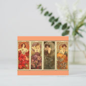 Wertvolle Steine - Jugendstil Postkarte (Stehend Vorderseite)