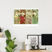 Wertvolle Steine Jugendstil von Alphonse Mucha Poster (Heimbüro)