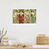 Wertvolle Steine Jugendstil von Alphonse Mucha Poster (Küche)