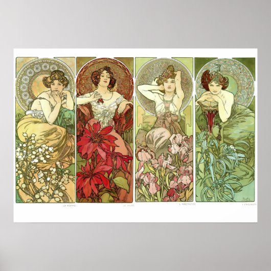 Wertvolle Steine Jugendstil von Alphonse Mucha Poster (Vorne)
