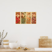 Wertvolle Steine und Blume, Alphonse Mucha 1900 Poster (Küche)