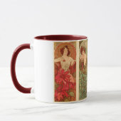 Wertvolle Steine und Blume, Alphonse Mucha Art Tasse (Links)