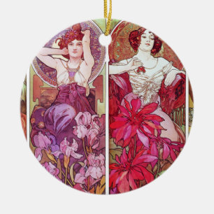Wertvolle Steine und Blumen, Alphonse Mucha Keramikornament