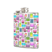 Wertvolle Steine und Perlmutt Flachmann (Links)