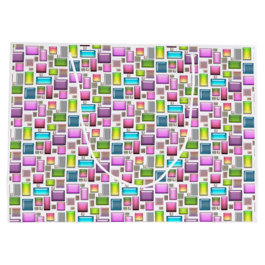 Wertvolle Steine und Perlmutt Große Geschenktüte (Rückseite)