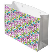 Wertvolle Steine und Perlmutt Große Geschenktüte (Rückseite Schrägansicht)