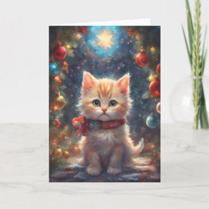Wertvolle Weihnachts-Kittenkarte Feiertagskarte
