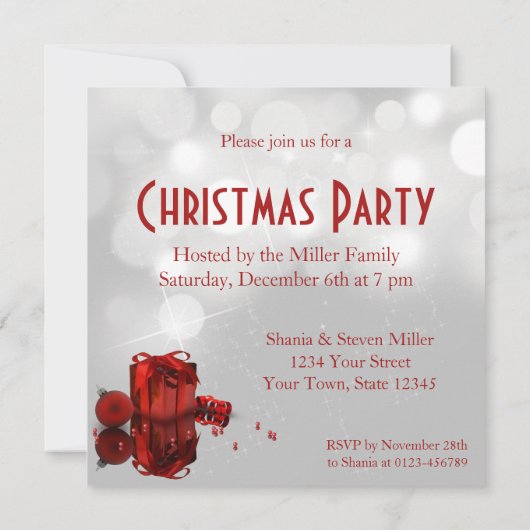 Wertvolle Weihnachtsfeier - Party Einladung (Rückseite)