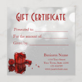 Wertvolle Weihnachtsgeschenke - Geschenkgutschein (Rückseite)