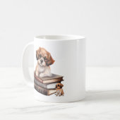 Wertvolle Welpe mit Büchern Kaffeetasse (Vorderseite Links)