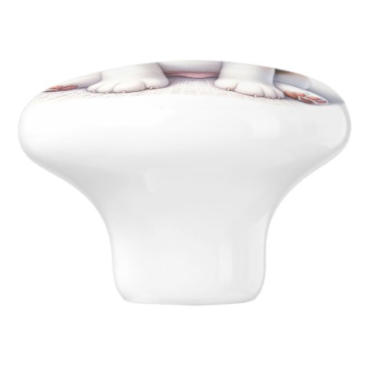 Wertvolle Welpen Keramikknauf (Seitenansicht)