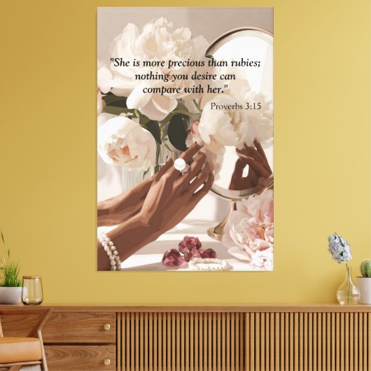 "Wertvoller als Rubies" Leinwanddruck (Insitu (Wohnzimmer))