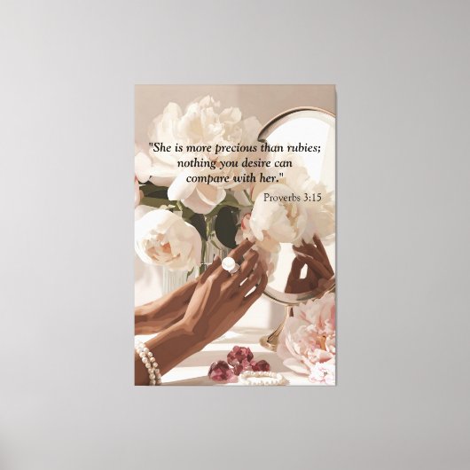 "Wertvoller als Rubies" Leinwanddruck (Vorderseite)