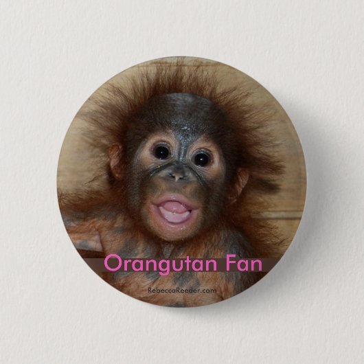 Wertvoller Baby-Orang-Utan Button (Vorderseite)