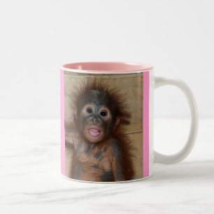 Wertvoller Baby-Orang-Utan Zweifarbige Tasse