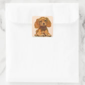 wertvoller Cocker-Spaniel-Welpe Quadratischer Aufkleber (Tasche)