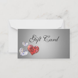 Wertvoller Diamant Herz - Elegantes Geschenkzertif Platzkarte