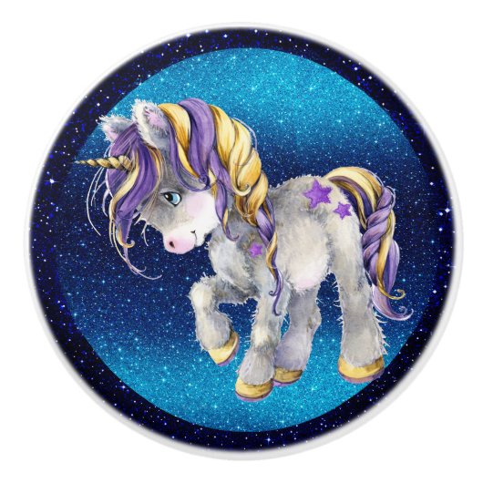 Wertvoller Einhorn-Keramik Keramikknauf (Vorderseite)