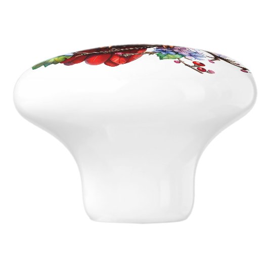 Wertvoller Kardinal Redbird Keramikknauf (Seitenansicht)