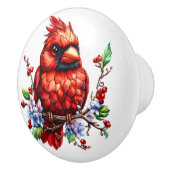 Wertvoller Kardinal Redbird Keramikknauf (Rechts)
