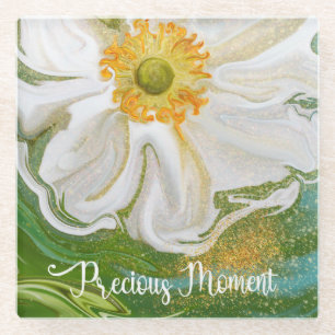 Wertvoller Moment - Anemone Blume Power Glasuntersetzer