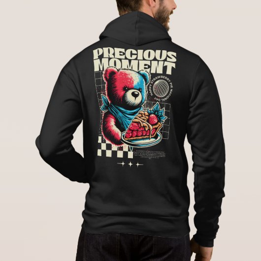 Wertvoller Moment Bear Strawberry Pie Hoodie (Rückseite)