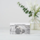 Wertvoller Mops-Welpe in Schwarzweiss Visitenkarte (Stehend Vorderseite)