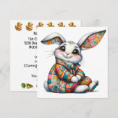 Wertvoller Osterhasen Einladung (Vorne/Hinten)
