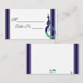 Wertvoller Pfau im Lila Aquamarinen und grünen Ort Platzkarte (Vorne/Hinten)