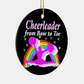 WERTVOLLER PINK-CHEERLEADER VON BOW BIS TOP-DESIGN KERAMIKORNAMENT (Rechts)
