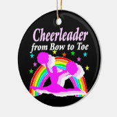 WERTVOLLER PINK-CHEERLEADER VON BOW BIS TOP-DESIGN KERAMIKORNAMENT (Links)