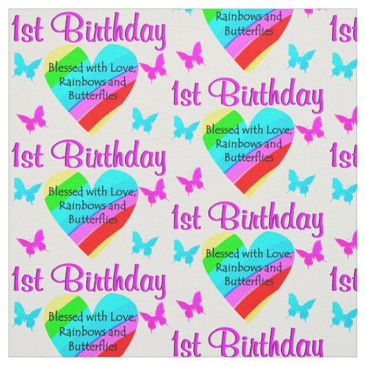 WERTVOLLER RAINBOW 1. GEBURTSTAG STOFF (Muster)