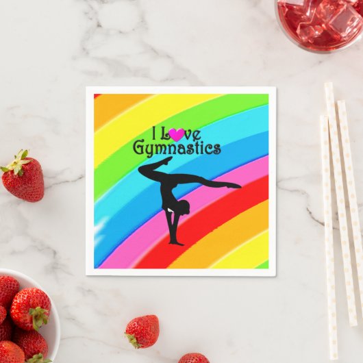 WERTVOLLER RAINBOW I LIEBTE GYMNASTIK NAPKINS SERVIETTE (Beispiel)