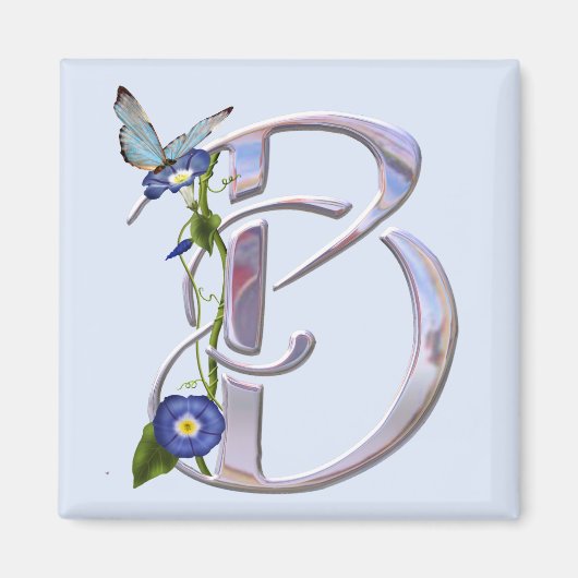 Wertvoller Schmetterling Initial B Magnet (Vorne)