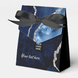 Wertvoller Stein aus Navy und Silver Agate Geschenkschachtel