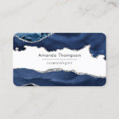 Wertvoller Stein der Marine und der Silver Agate Visitenkarte (Vorderseite)