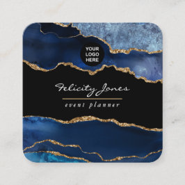 Wertvoller Stein-Platz für die Marine und das Gold Quadratische Visitenkarte