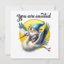 Wertvoller Storch und Gnome Einladung