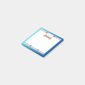 Wertvoller Welpenknochen, Pfau und Herz Personalis Post-it Klebezettel (angewinkelt)