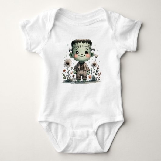Wertvolles Baby Frankenstein mit Wildblumen | Nied Baby Strampler (Vorderseite)
