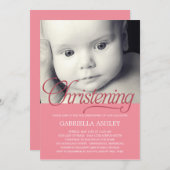 Wertvolles Foto Weihnachten Einladung - Rosa (Vorne/Hinten)