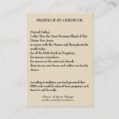 Wertvolles Gebet St. Gertrud Blut-Jesus-Mary Visitenkarte (Rückseite)