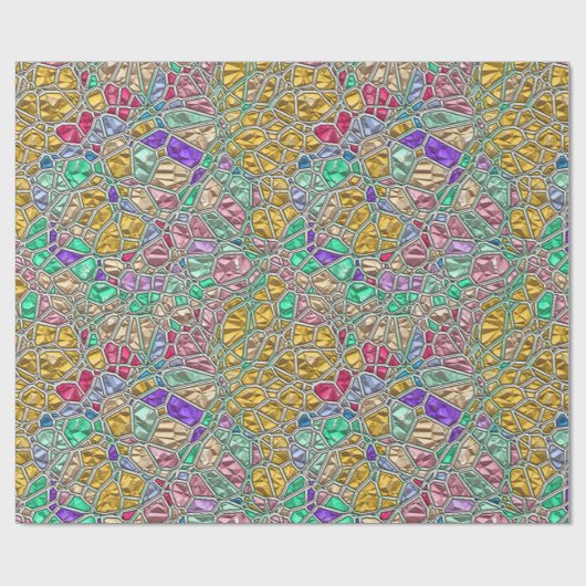 Wertvolles Gemstone-Mosaik - Hübsch und farbenfroh Geschenkpapier (Flach)