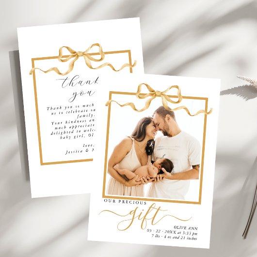 Wertvolles Geschenk Elegantes Foto Kinderdusche Dankeskarte