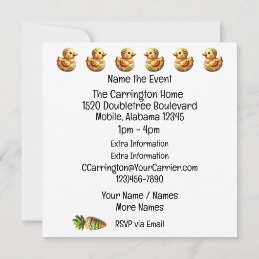 Wertvolles Gnome Osterthema Einladung (Rückseite)