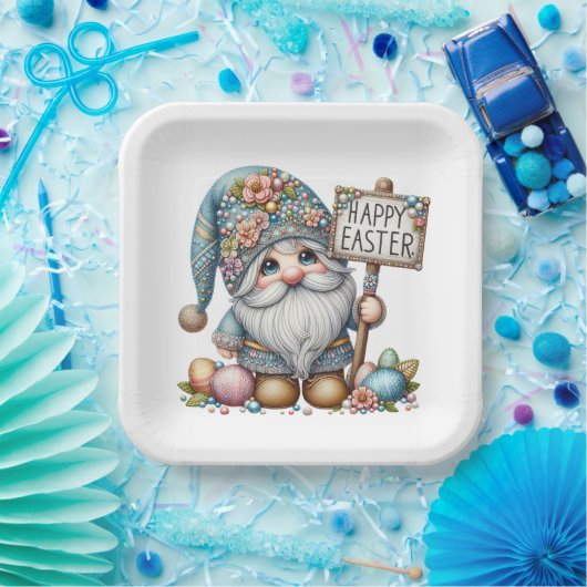 Wertvolles Gnome Osterthema Einladung Pappteller (Party)