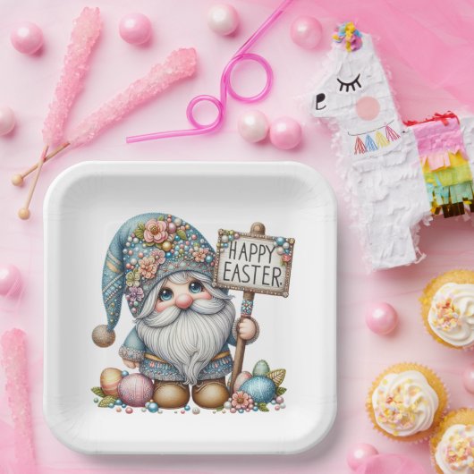 Wertvolles Gnome Osterthema Einladung Pappteller (Party)